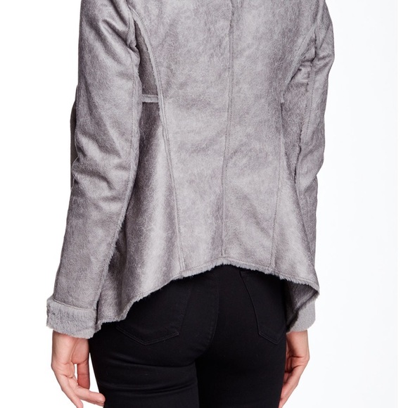 BNCI by Blanc Noir drape suede/shearling coat: SO WARM, SOFT, and COZY - Picture 2 of 6